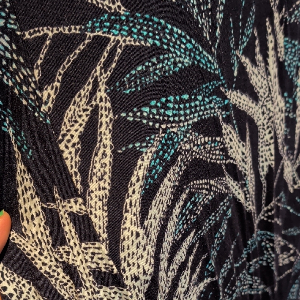 Style & Co. Black Dress with Teal and Light Green Print - Picture 10 of 10